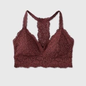 NWT Auden T-Back Wireless Lacy Bralette XL